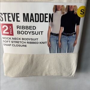 Steve Madden Ribbed Bodysuit 2-Pack in White and Black